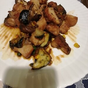 鶏肉と茄子の炒め煮♪